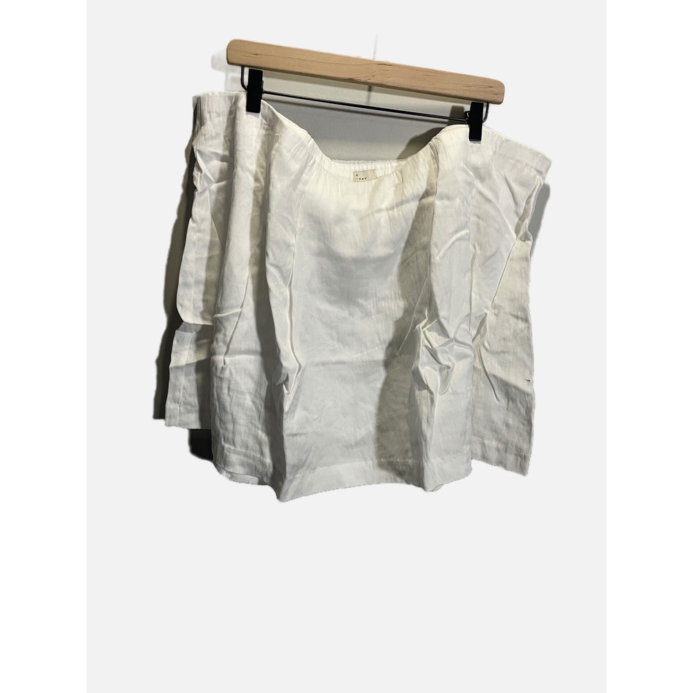 A New Day Skirt Womens 22 White Linen‎ Blend Mini Casual Summer Boho Classic